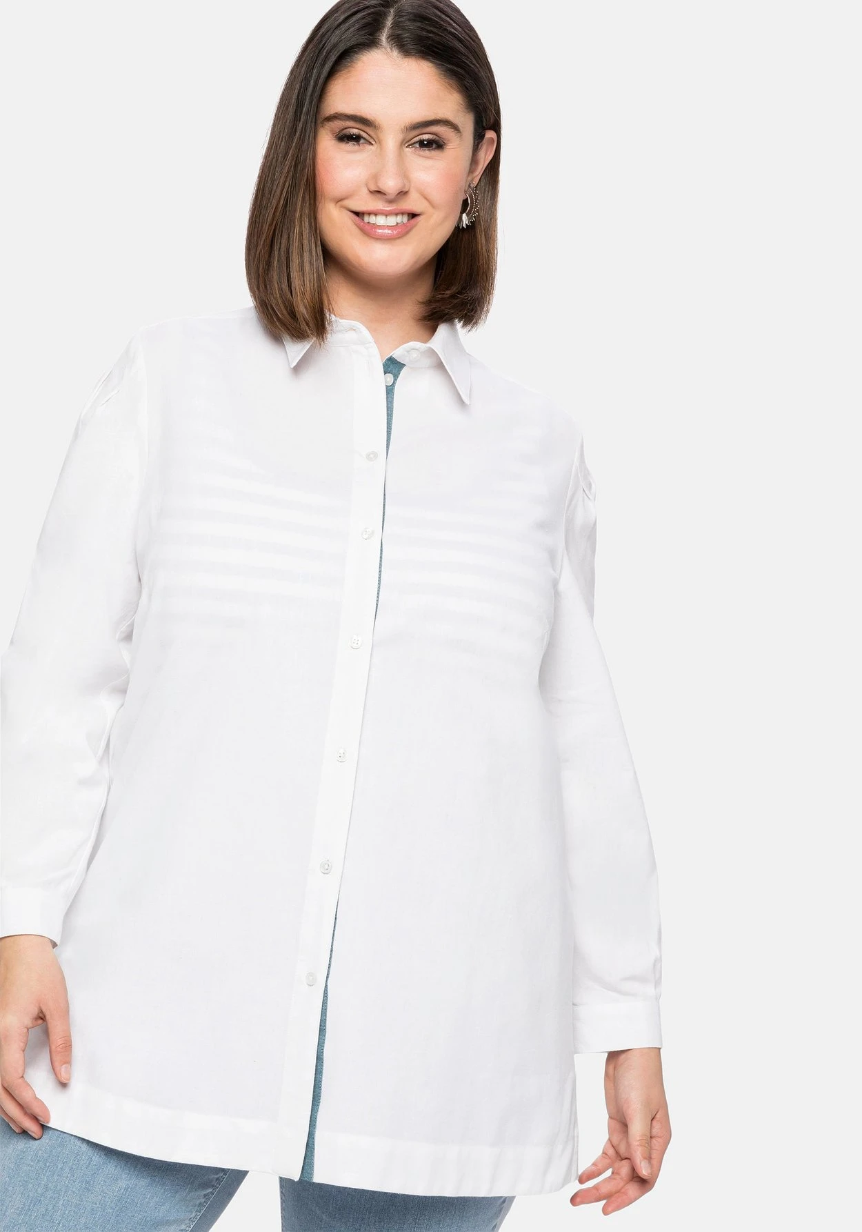 Sheego Hemdbluse Mit Passe Hinten, Aus Reiner Baumwolle 6 Sheego Hemdbluse Mit Passe Hinten, Aus Reiner Baumwolle – Bild 6