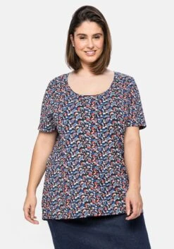 Sheego T-Shirt Mit Rundhalsausschnitt Und Paisleydruck