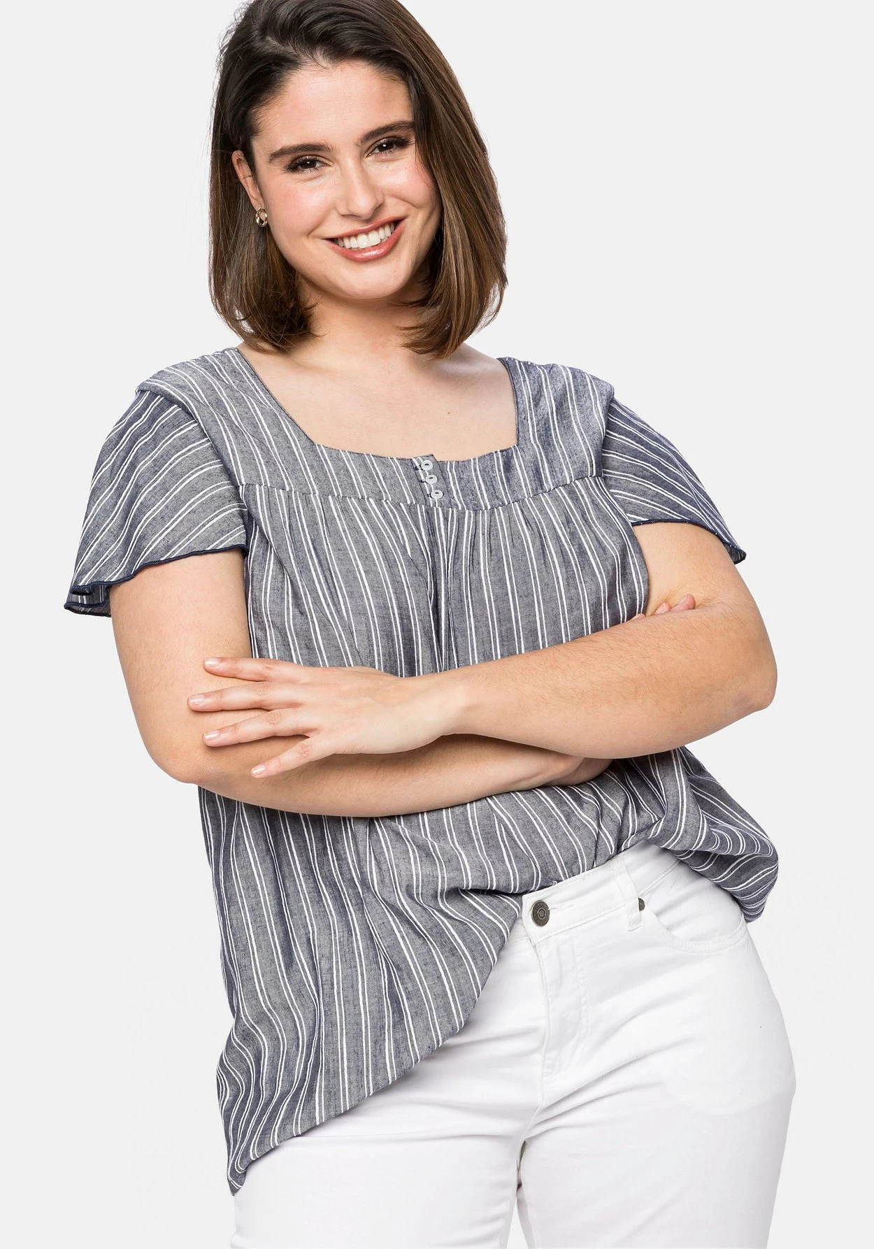 Sheego Tunika Mit Streifen Und Karree-Ausschnitt 6 Sheego Tunika Mit Streifen Und Karree-Ausschnitt – Bild 6