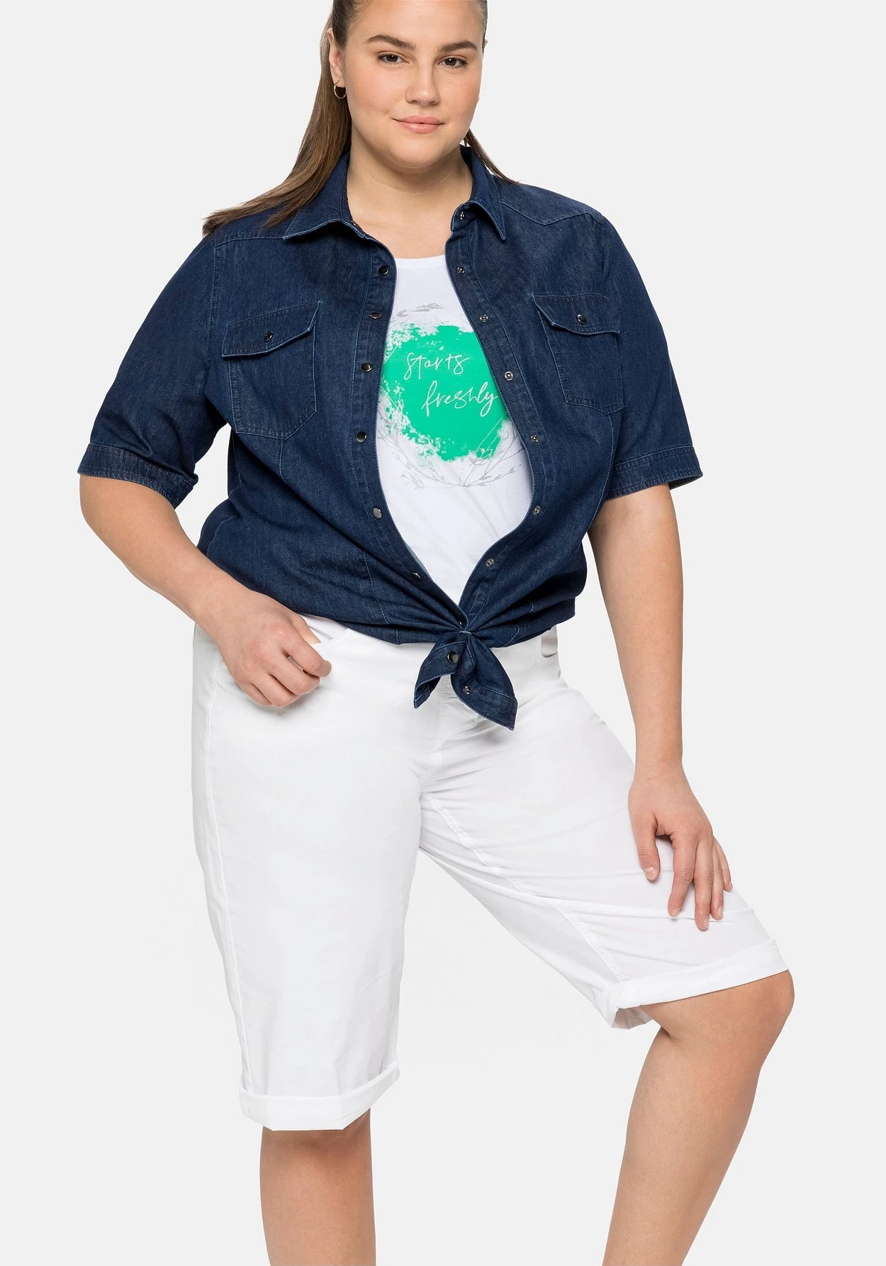 Sheego Bermudas Mit IndividuellemSaumaufschlag 1 Sheego Bermudas Mit IndividuellemSaumaufschlag