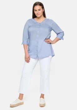 Sheego Bluse Mit 3/4-Ärmeln, Leicht Transparent -Shego Kleidung Geschaft 14414902065 04CSG 02 SH