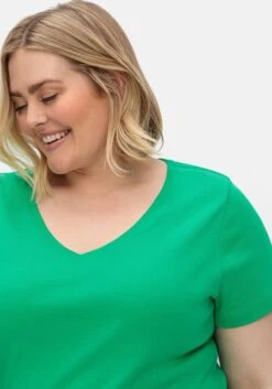 Sheego Shirts Mit V-Ausschnitt, Im Doppelpack -Shego Kleidung Geschaft 14445402236 04UP0 02 SH