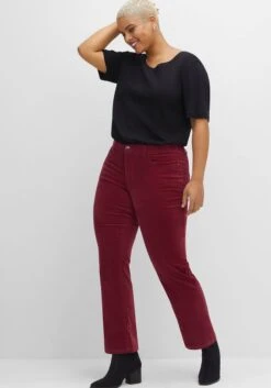 Gerade Samthose In Weicher, Elastischer Qualität -Shego Kleidung Geschaft 14457600265 04F0I 02 SH