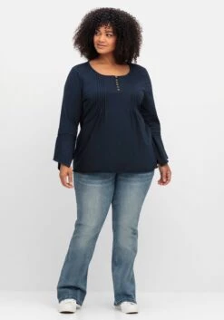 Langarmshirt Mit Ärmeln In Zipfelform 9 Langarmshirt Mit Ärmeln In Zipfelform -Shego Kleidung Geschaft 14461600035 04T6B 02 SH