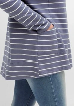 Sheego Sweatshirt In A-Linie, Mit Ringeln Und Troyerkragen -Shego Kleidung Geschaft 14463101396 04F44 02 SH