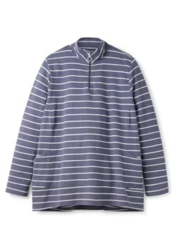 Sheego Sweatshirt In A-Linie, Mit Ringeln Und Troyerkragen -Shego Kleidung Geschaft 14463101396 04F46 00 SH