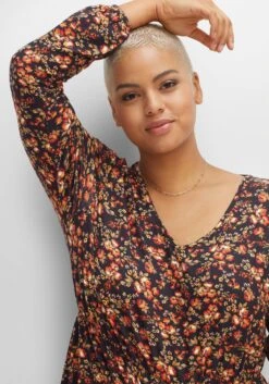 Knielanges Jerseykleid Mit Blumenprint -Shego Kleidung Geschaft 14463400377 04EOM 02 SH