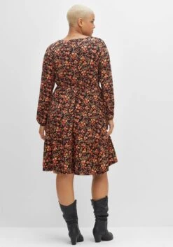 Knielanges Jerseykleid Mit Blumenprint -Shego Kleidung Geschaft 14463400377 04EOR 02 SH