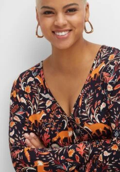 Jerseykleid In Wickeloptik Mit Tiefem V-Ausschnitt 10 Jerseykleid In Wickeloptik Mit Tiefem V-Ausschnitt -Shego Kleidung Geschaft 14463600377 04EVL 02 SH