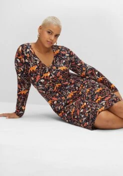 Jerseykleid In Wickeloptik Mit Tiefem V-Ausschnitt 11 Jerseykleid In Wickeloptik Mit Tiefem V-Ausschnitt -Shego Kleidung Geschaft 14463600377 04EVN 02 SH