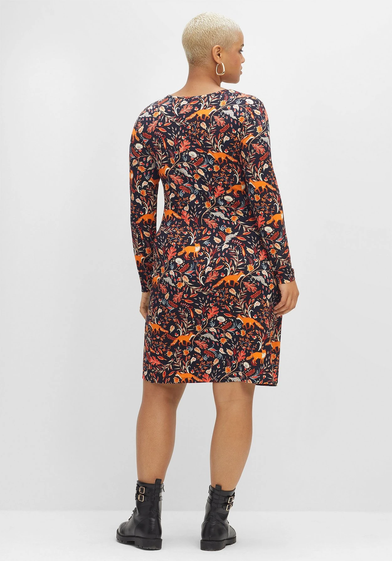 Jerseykleid In Wickeloptik Mit Tiefem V-Ausschnitt 2 Jerseykleid In Wickeloptik Mit Tiefem V-Ausschnitt – Bild 2