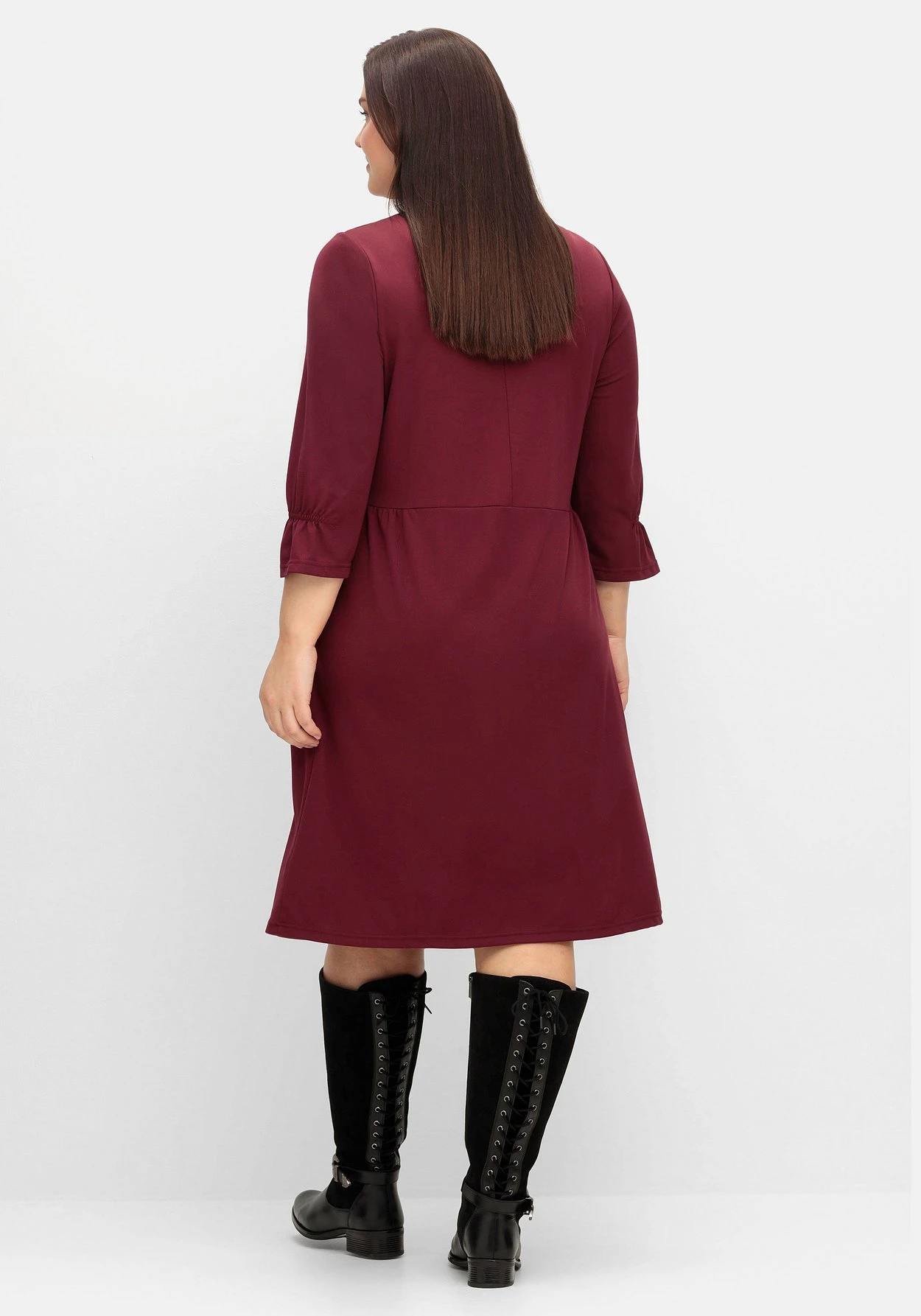 Sheego Shirtkleid Mit Gerafften 3/4-Ärmeln 3 Sheego Shirtkleid Mit Gerafften 3/4-Ärmeln – Bild 3