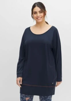 Sheego Relax-Shirtkleid Mit Weitem Rundhals Und Kontrastnaht