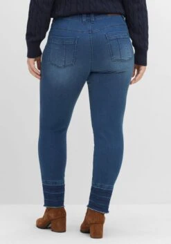Sheego Schmale Jeans Mit Kontrastsaum Und Crinkle-Effekt -Shego Kleidung Geschaft 14479700053 04FQ4 02 SH
