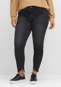 Sheego Skinny Jeans Mit Destroyed-Effekten Am Saum