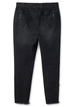 Sheego Schmale Jeans Mit Gummibund Und Fransensaum -Shego Kleidung Geschaft 14480400341 04FDK 00 SH