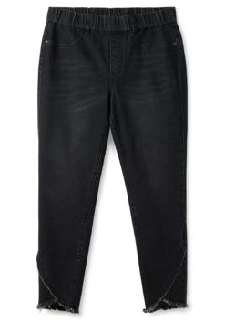 Sheego Schmale Jeans Mit Gummibund Und Fransensaum -Shego Kleidung Geschaft 14480400341 04FDM 00 SH