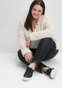 Sheego Schmale Jeans Mit Gummibund Und Fransensaum -Shego Kleidung Geschaft 14480400341 04FDP 02 SH