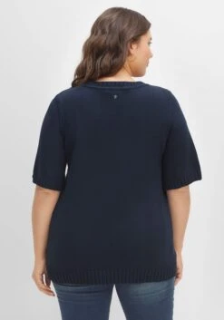 Sheego Kurzarmpullover Mit V-Ausschnitt, Aus Baumwolle -Shego Kleidung Geschaft 14491300035 04FUS 02 SH