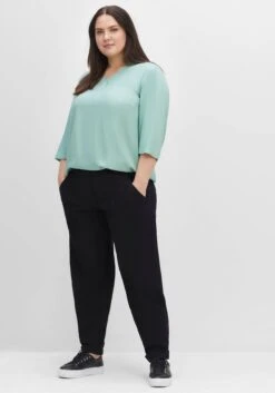 Sheego Twillhose OLIVIA Mit Gürteldetail Und Bundfalten -Shego Kleidung Geschaft 14497200289 04GPX 02 SH