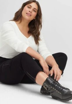 Sheego Schmale Twill-Hose In 7/8-Länge, Mit Zipper-Details -Shego Kleidung Geschaft 14497300289 04GHO 02 SH