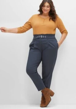 Sheego Hose Im Mom-Fit, Mit Paperbagbund Und Gürtel -Shego Kleidung Geschaft 14506300035 04GJH 02 SH