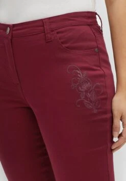 Sheego Gerade Twillhose Mit Dezenter Blumenstickerei -Shego Kleidung Geschaft 14506400265 04G59 02 SH