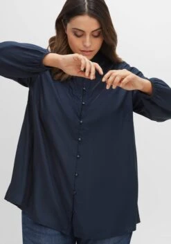Sheego Bluse Mit Smok- Ausschnitt Und Lochmusterdetails -Shego Kleidung Geschaft 14507600035 04G8A 02 SH