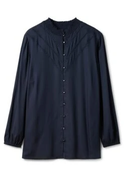 Sheego Bluse Mit Smok- Ausschnitt Und Lochmusterdetails -Shego Kleidung Geschaft 14507600035 04G8B 00 SH