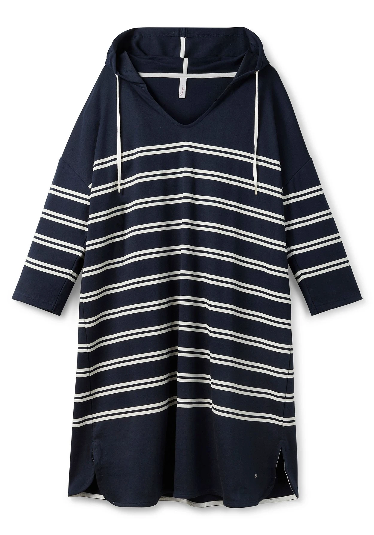 Sheego Shirtkleid Mit Streifen Und Kapuze 4 Sheego Shirtkleid Mit Streifen Und Kapuze – Bild 4