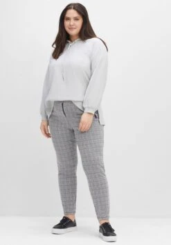 Sheego Schmale Hose Im Karomuster, Mit Teilgummibund -Shego Kleidung Geschaft 14530400404 04GWZ 02 SH