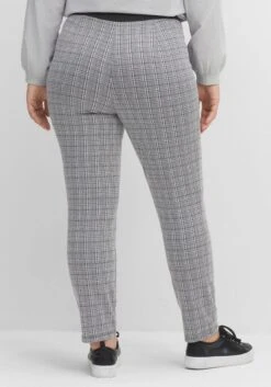 Sheego Schmale Hose Im Karomuster, Mit Teilgummibund -Shego Kleidung Geschaft 14530400404 04GX0 02 SH