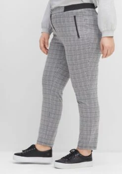 Sheego Schmale Hose Im Karomuster, Mit Teilgummibund -Shego Kleidung Geschaft 14530400404 04GX7 02 SH