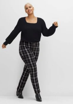 Gerade Hose Im Karomuster, Mit Elastischem Bund -Shego Kleidung Geschaft 14532301648 04H3Q 02 SH