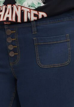 Bootcut-Jeans Mit Zierknopfleiste -Shego Kleidung Geschaft 14533900330 04HL2 02 SH