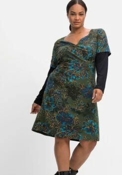 Jerseykleid Im Wickelschnitt, Mit Blumendruck -Shego Kleidung Geschaft 14559300377 04IF3 02 SH