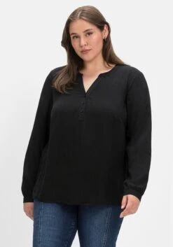 Sheego Tunika Mit V-Ausschnitt Und Kurzer Knopfleiste -Shego Kleidung Geschaft 14561800289 04J82 04 SH