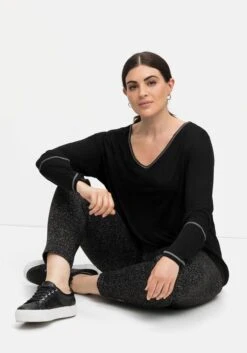 Sheego Leggings In Salz- Und-Pfeffer-Optik 10 Sheego Leggings In Salz- Und-Pfeffer-Optik -Shego Kleidung Geschaft 14570300289 04IPH 02 SH