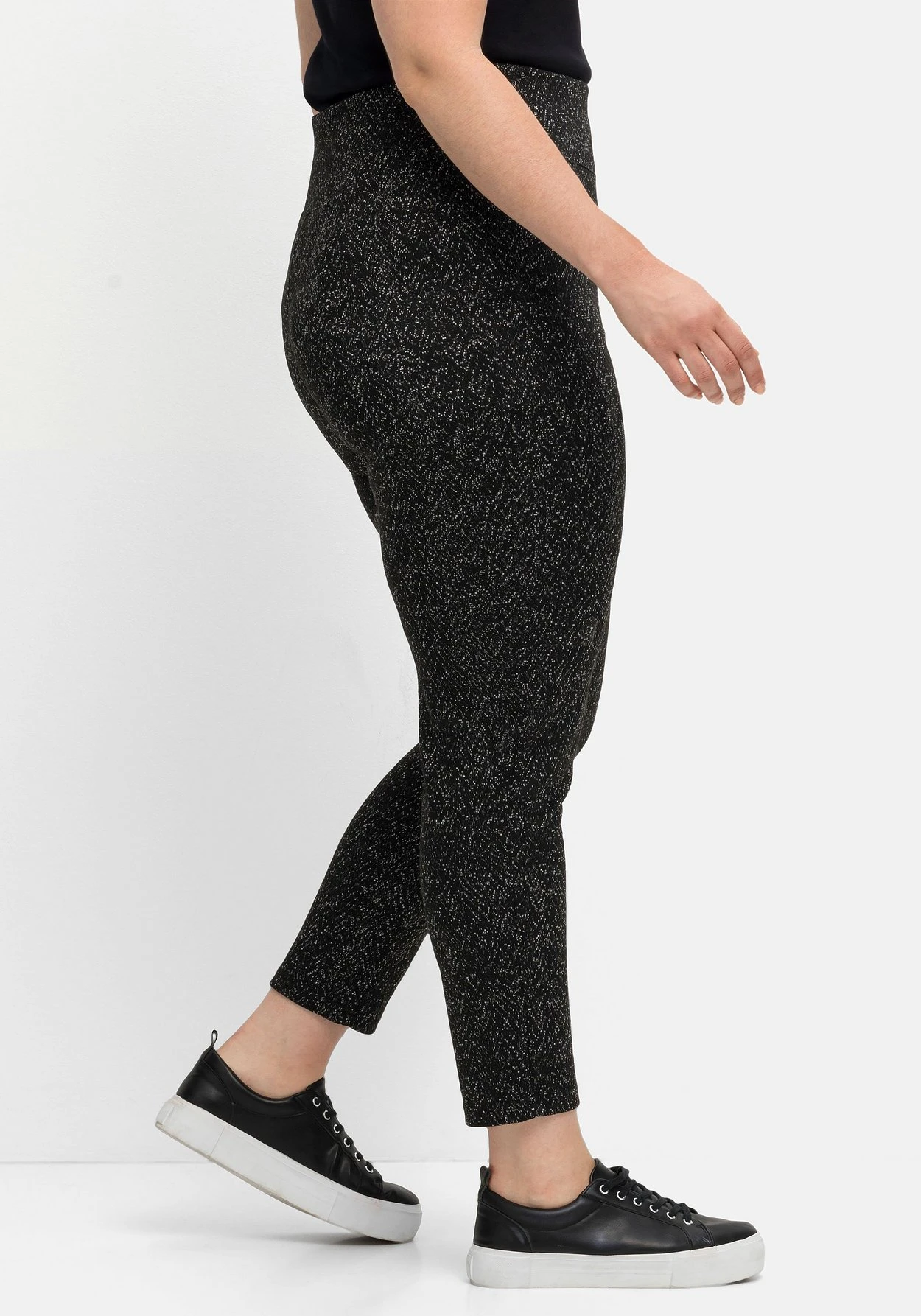 Sheego Leggings In Salz- Und-Pfeffer-Optik 2 Sheego Leggings In Salz- Und-Pfeffer-Optik – Bild 2