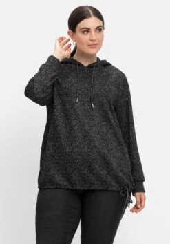 Sheego Sweatshirt Mit Kapuze, In Salz-und-Pfeffer-Optik -Shego Kleidung Geschaft 14570400289 04JTG 02 SH