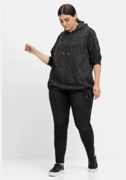 Sheego Sweatshirt Mit Kapuze, In Salz-und-Pfeffer-Optik -Shego Kleidung Geschaft 14570400289 04JTH 01 SH