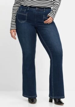 Sheego Bootcut-Jeans In High-Heel-Länge, Mit Kontrastnähten