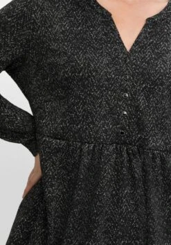 Sheego Jerseykleid In Salz-und-Pfeffer-Optik -Shego Kleidung Geschaft 14572400289 04IWM 02 SH