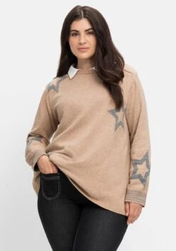 Sheego Pullover Mit U-Boot-Ausschnitt Und Stern-Intarsien 11 Sheego Pullover Mit U-Boot-Ausschnitt Und Stern-Intarsien -Shego Kleidung Geschaft 14579600787 04J8U 02 SH