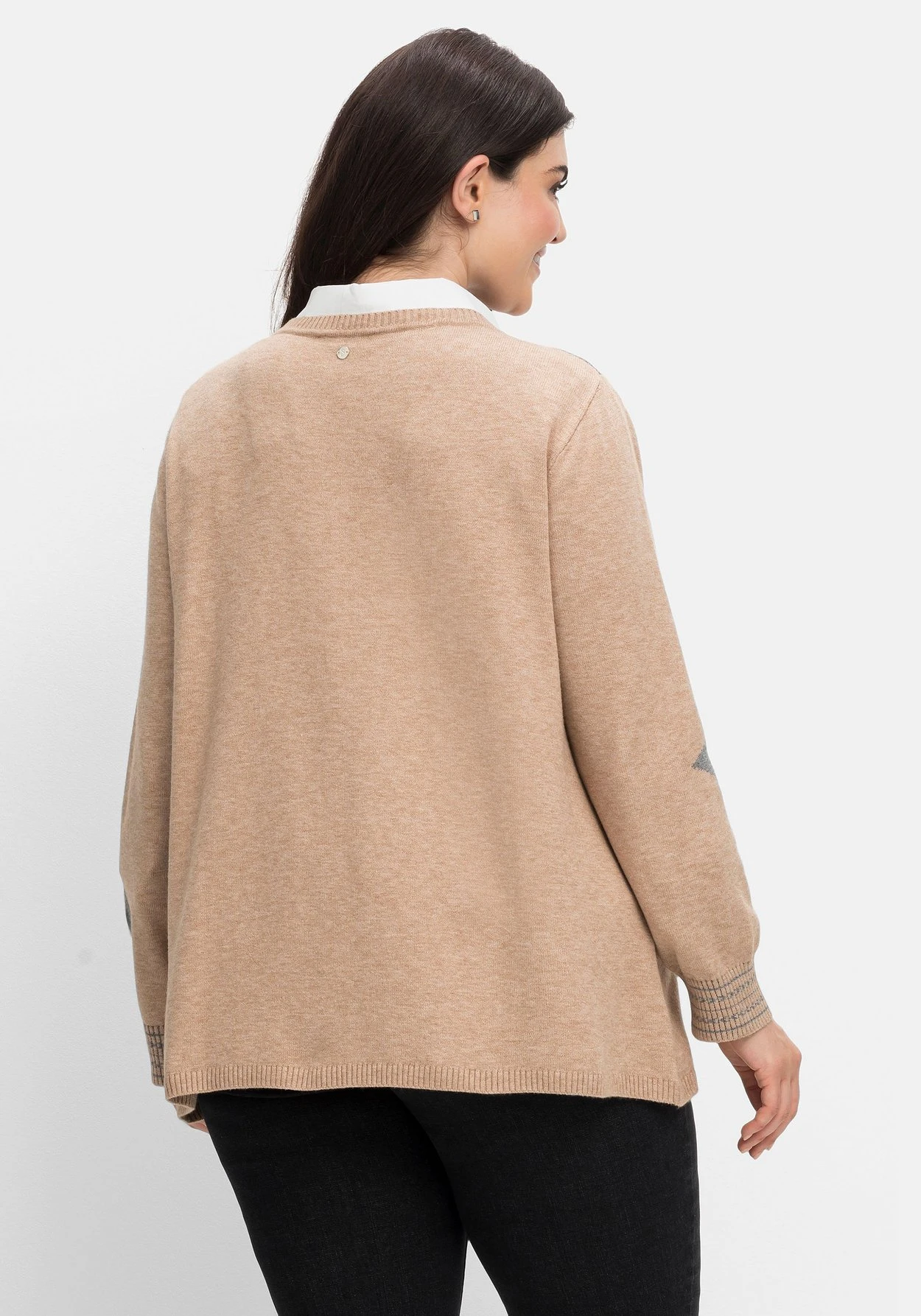 Sheego Pullover Mit U-Boot-Ausschnitt Und Stern-Intarsien 2 Sheego Pullover Mit U-Boot-Ausschnitt Und Stern-Intarsien – Bild 2