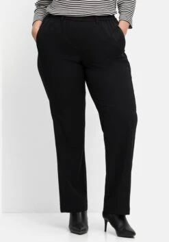 Sheego Gerade Hose Mit Gummibund Und Satinpiping -Shego Kleidung Geschaft 14579700289 04IJM 02 SH