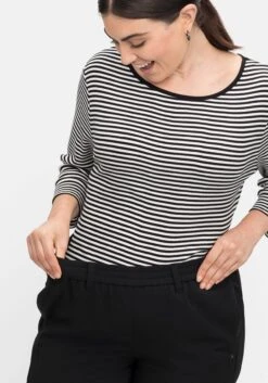 Sheego Gerade Hose Mit Gummibund Und Satinpiping -Shego Kleidung Geschaft 14579700289 04IJP 02 SH