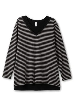 Sheego Langarmshirt Mit Streifen Und Unifarbenem Top 15 Sheego Langarmshirt Mit Streifen Und Unifarbenem Top -Shego Kleidung Geschaft 14580102108 04J8K 00 SH