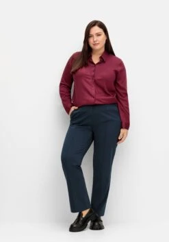 Sheego Gerade Businesshose Mit Biesen Und Teilgummibund