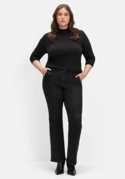 Sheego Bootcut-Jeans Mit Nieten Seitlich, In High-Heel-Länge -Shego Kleidung Geschaft 14589300341 04IVZ 02 SH